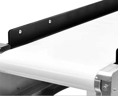 Food grade conveyor belt with guide rails on 808