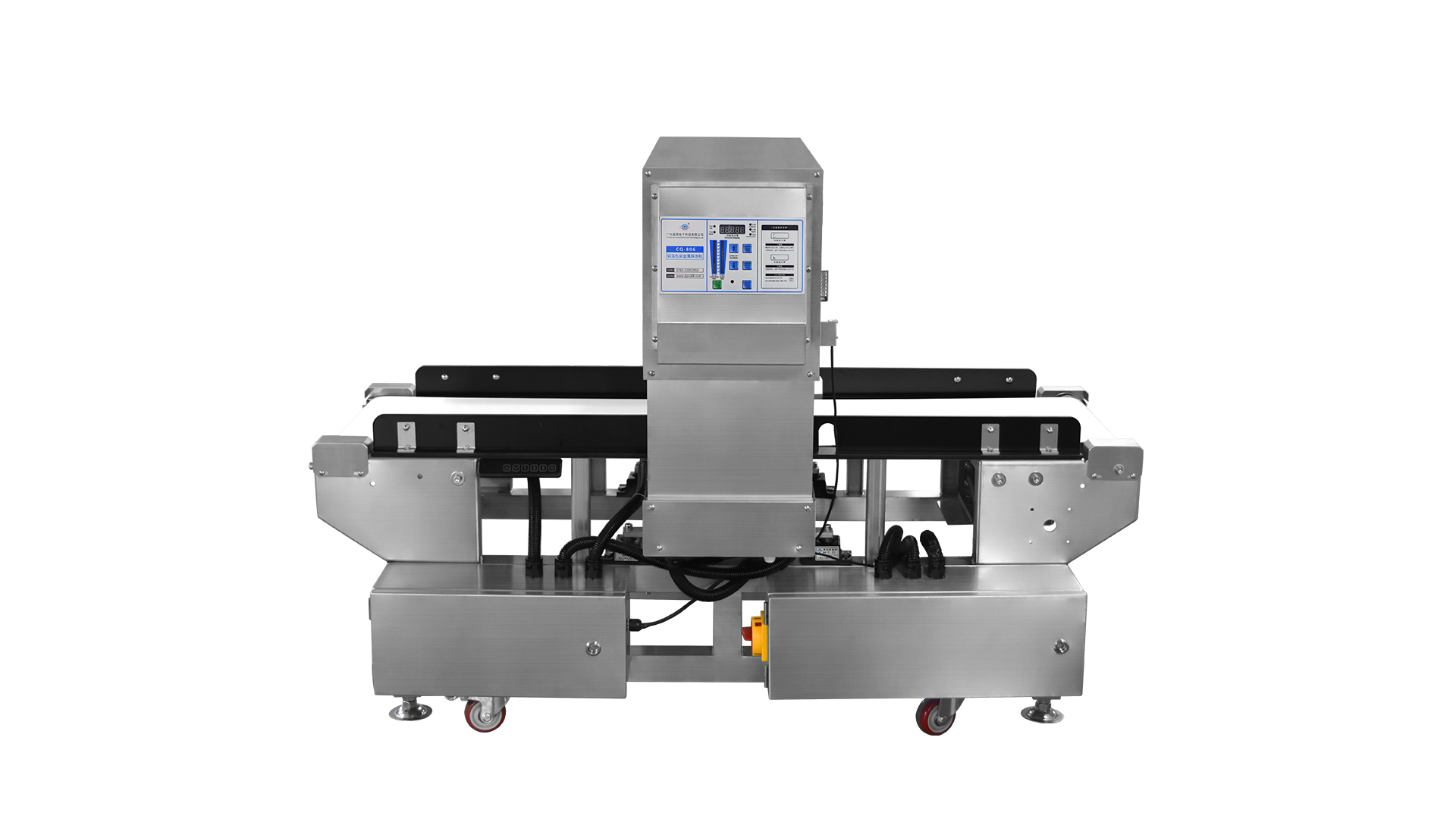 Mobile stainless steel frame with casters and leveling feet on 806